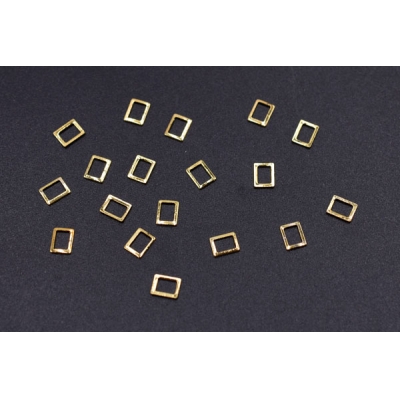 ネイルパーツ メタルパーツ 長方形フレーム 3.6×4.6mm ゴールド【約500ヶ】
