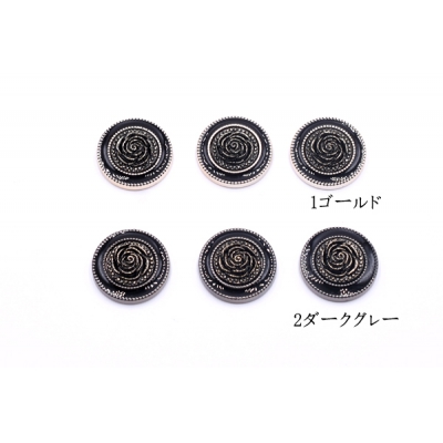デコパーツ ブラックのエポ付丸とローズ 25mm アクリル メタル調【10ヶ】 