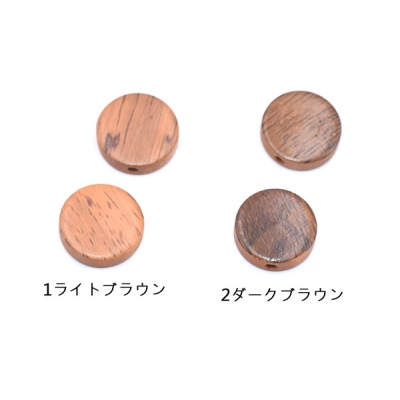 ウッドビーズ ナチュラル コイン 14mm【10ヶ】 