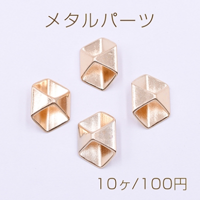 メタルパーツ 六角形 12×17mm ゴールド【10ヶ】