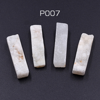 高品質天然石チャーム 長方形 1穴 水晶原石 10×33mm【1ヶ】