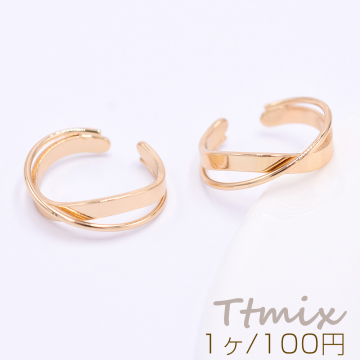 リング 指輪 デザインリング ツイスト 2連 5×20mm ゴールド【1ヶ】