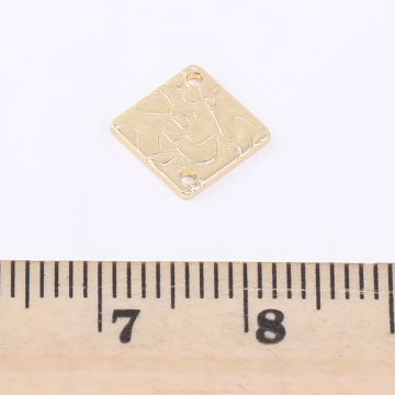 コネクターチャーム 菱形 2穴 11×11mm ゴールド（10ヶ）