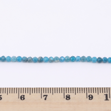高品質天然石ビーズ ブルーアパタイト ラウンドカット 3mm 1連(約155ヶ)