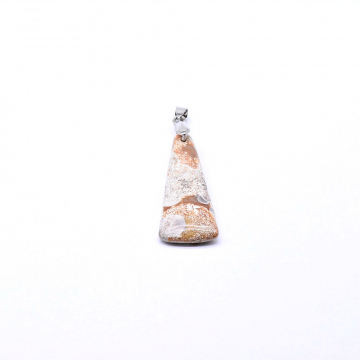 天然石チャーム ピクチャージャスパー　ペンダント　三角形　ロジウム (1ヶ)