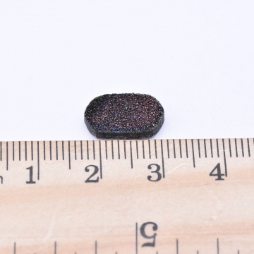 六角形天然石パーツ 水晶 ブラック 8×13mm（1ヶ）
