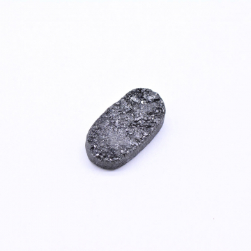 六角形天然石パーツ 水晶 ダークグレー 8×15mm（1ヶ）