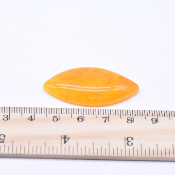 天然石貼り付けパーツ メノウ マーキス型 20×40mm オレンジ （1ヶ）