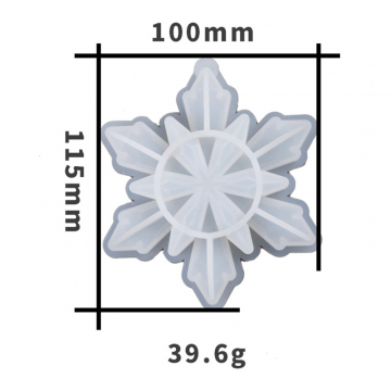 シリコンモールド　DIY　雪の結晶　チャームモールド 100×115×20mm (2ヶ)