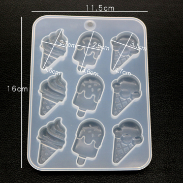 シリコンモールド DIY アイスクリーム型 混合図形 115×160×10mm ハンドメイド用 （2ヶ）