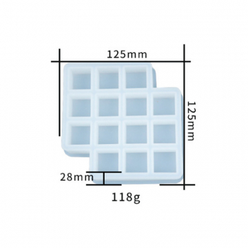 シリコンモールド DIY キューブ型 125×125×28mm ハンドメイド用 （2ヶ）