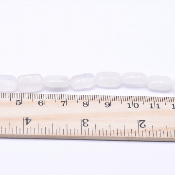 天然石ビーズ ロームクォーツ 長方形 8x12mm 1連(約34ヶ）