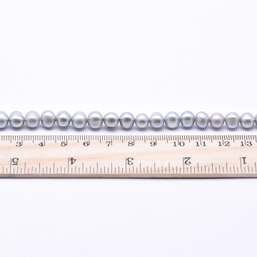 高品質淡水パールビーズ 丸玉 天然素材 ライトパープル 7-8mm【1連（約56ヶ）】