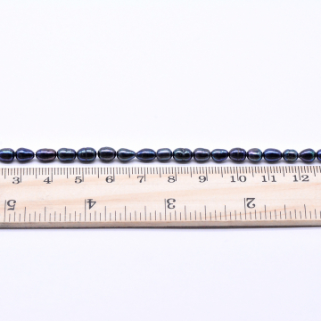 高品質淡水パールビーズ 不規則型 天然素材 ダークブルー  4-4.5mm【1連（約56ヶ）】