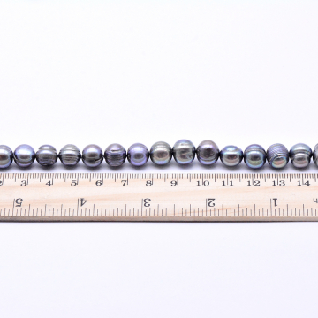 高品質淡水パールビーズ オーバル 天然素材 パープル  10-11mm【1連（約38ヶ）】