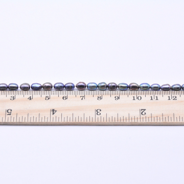 高品質淡水パールビーズ オーバル 天然素材 パープル  4-4.5mm【1連（約55ヶ）】