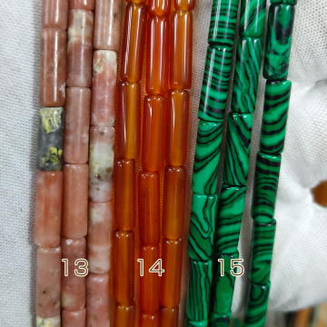 天然石ビーズ  円柱形  4×13mm （1連約38cm）  4×13mm 管形