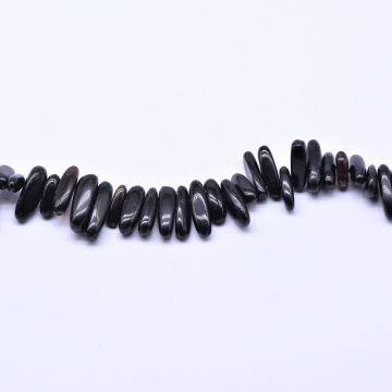 天然石ビーズ メノウ ミックス カラフル 不規則 ナゲット自然な黒の石   ブラック【10連（1連約39cm）】