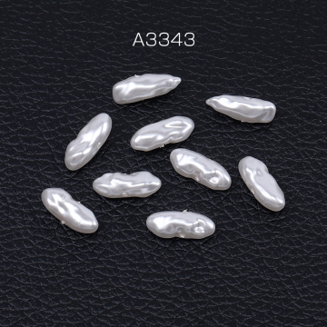 パールビーズ ABS樹脂パールビーズ 不揃いポイント 横穴 5×15mm ホワイト（20ヶ）