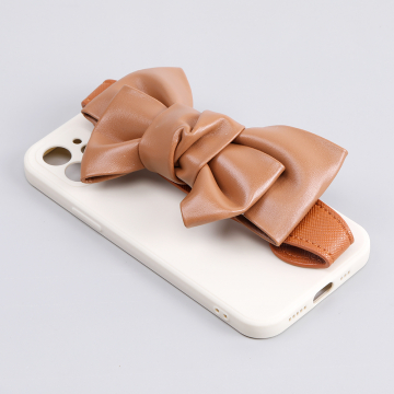 合皮製iPhoneケース リボンA ブラウン（1ヶ）