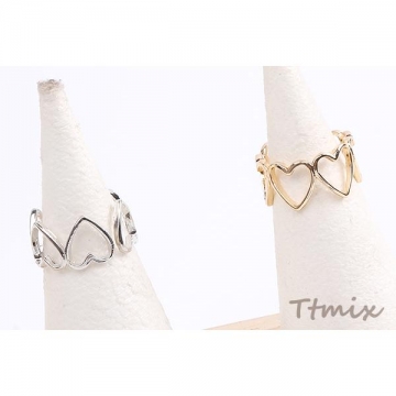 高品質デザインリング 指輪 ハート型リング 幅約9mm（1ヶ）