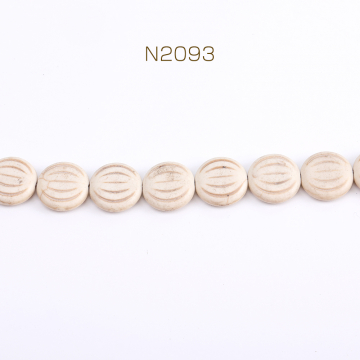 天然石ビーズ ハウライト 筋入りコイン型 15mm（1連）