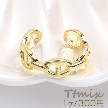 高品質デザインリング 指輪 幅約6mm ゴールド（1ヶ）
