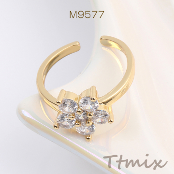 高品質デザインリング 指輪 ジルコニアリング 幅約12mm ゴールド（1ヶ）