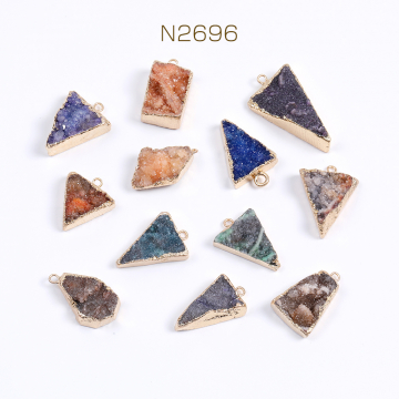 天然石チャーム ドゥルージーアゲート 三角形 カラーミックス（1ヶ）