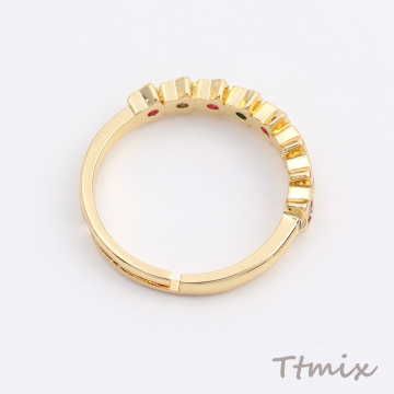 高品質ジルコニアリング デザインリング 指輪 星形 幅約4mm ゴールド（1ヶ）