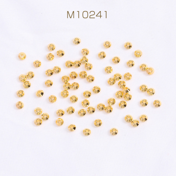 メタルビーズ 花型 2.5×4mm ゴールド（50ヶ）