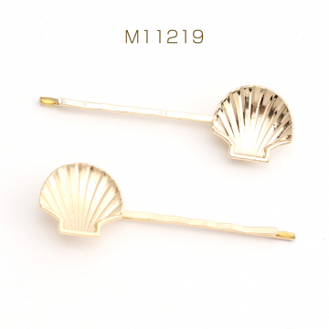 デザインヘアピン 貝殻 18×62.5mm ゴールド（2ヶ）