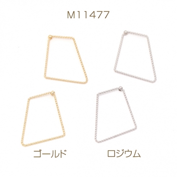メタルフレームパーツ 不規則四角形 縦穴 19×21.5mm（4ヶ）