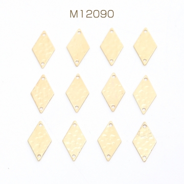 メタルプレートチャーム ひし形 2穴 8×15mm ゴールド（10ヶ）