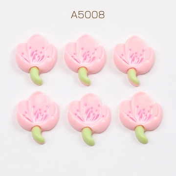 樹脂貼付けパーツ 樹脂カボション 桜 ピンク 20×26mm（20ヶ）