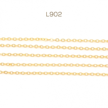 メタルチェーン アズキチェーン ネックレスチェーン アクセサリーチェーン 色落ちしにくい 18Kゴールドメッキ 銅製 （長さ1m）