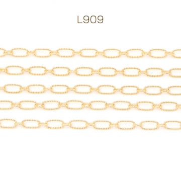 メタルチェーン フィガロチェーン ネックレスチェーン アクセサリーチェーン 色落ちしにくい 18Kゴールドメッキ 銅製 （長さ1m）