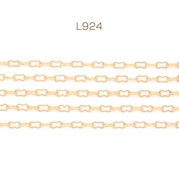 メタルチェーン ピーナッツ型チェーン ネックレスチェーン アクセサリーチェーン 色落ちしにくい 18Kゴールドメッキ 銅製（長さ1m）