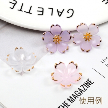 アクリルフラワーパーツ フラワービーズキャップ 花びら エンドキャップ 約 18mm （20ヶ）