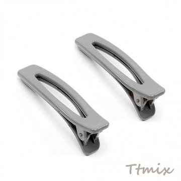 ヘアクリップ ヘアアクセサリー大きめ シンプル 光沢 約16×68mm(2ヶ)
