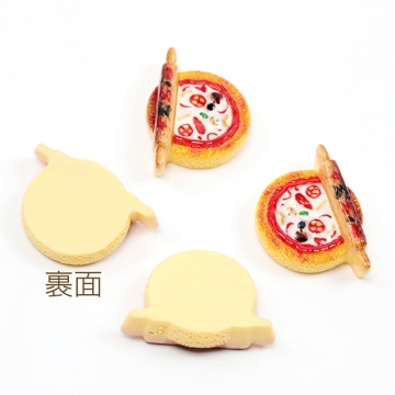 アクリル貼り付けパーツ ピザ 食べ物 面白い ユーモア 食品サンプル 約23×31mm（8ヶ）