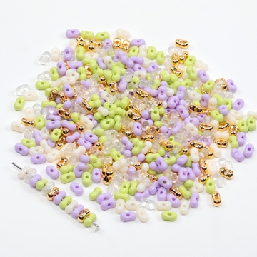 アクリルビーズ ピーナッツビーズ カラーミックス 約4×6mm 20g（約340ヶ）