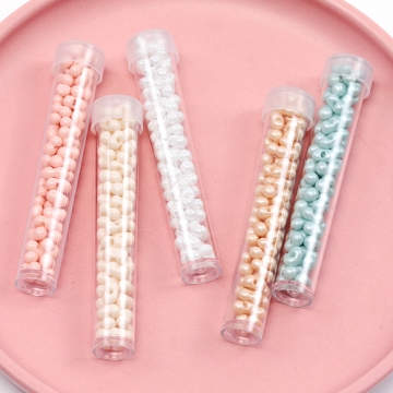 ガラスシードビーズ beads 極小ビーズ ガラスビーズ ピーナッツ型ビーズ ボトル入り 約4×6mm（1本約65ヶ）