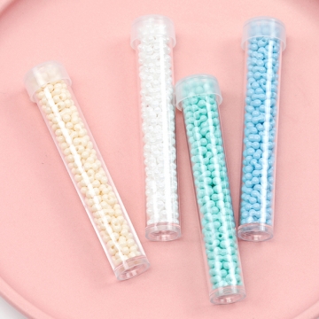 ガラスシードビーズ beads 極小ビーズ ガラスビーズ ピーナッツ型ビーズ ボトル入り 約2×4mm（1本約220ヶ）