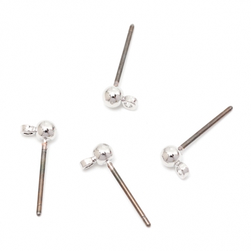 カン付き丸玉ピアス メタルピアス 銅製 約3mm（8ヶ）