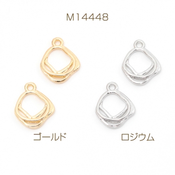 メタルチャーム 不規則型 幾何学 合金製 約11×14mm（8ヶ）