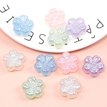アクリルパーツ 桜 フラワー オーロラ DIY 可愛い 約23mm（ランダム4ヶ）