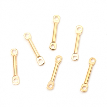 コネクターパーツ 銅製 ミニサイズ 円柱 棒 メタルスティック 2カン付き ゴールド/ロジウム 約1×10mm（10ヶ）
