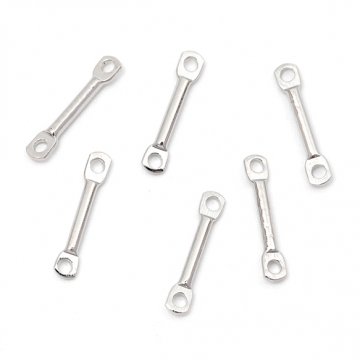 コネクターパーツ 銅製 ミニサイズ 円柱 棒 メタルスティック 2カン付き ゴールド/ロジウム 約1×10mm（10ヶ）