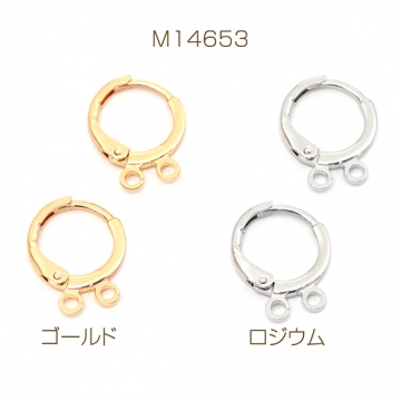 開閉式フープピアス ワンタッチピアス フープピアス金具 簡単装着ピアス カン付き 約12×15mm (4ヶ)